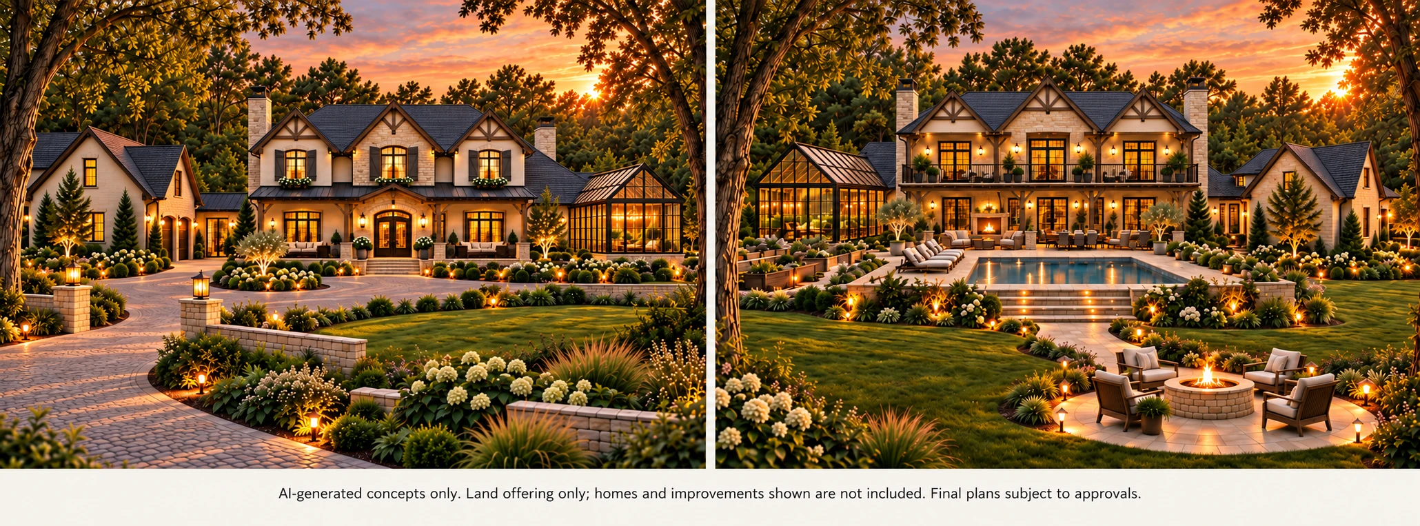 Lot 5 AI-generated home concept: front and rear views